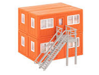HO 4 Building Site Containers - orange