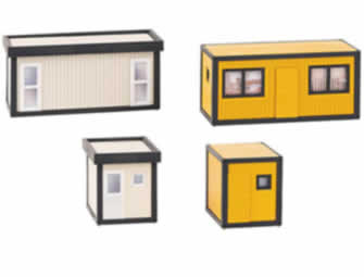 HO 4 Building Site Containers -black/yellow and grey/black